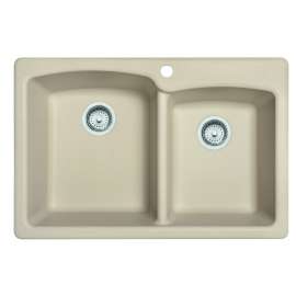 Franke Ellipse 33.0-In. X 22.0-In.Fragranite Dual Mount Double Bowl Kitchen Sink In Champagne