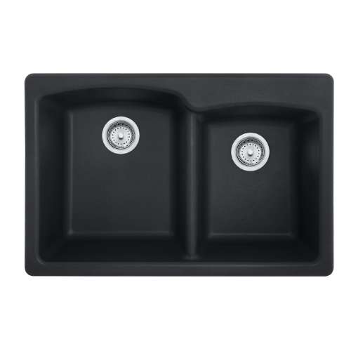 Franke Ellipse 33.0-In. X 22.0-In. Fragranite Dual Mount Double Bowl Kitchen Sink In Matte Black