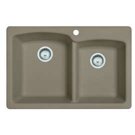 Franke Ellipse 33.0-In. X 22.0-In. Fragranite Dual Mount Double Bowl Kitchen Sink In Oyster