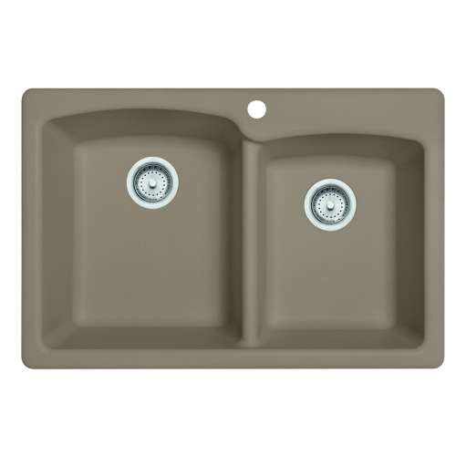 Franke Ellipse 33.0-In. X 22.0-In. Fragranite Dual Mount Double Bowl Kitchen Sink In Oyster