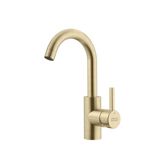 Franke Eos Neo 11.25-Inch Single Handle Swivel Spout Bar Faucet In Gold, Eos-Br-Gld