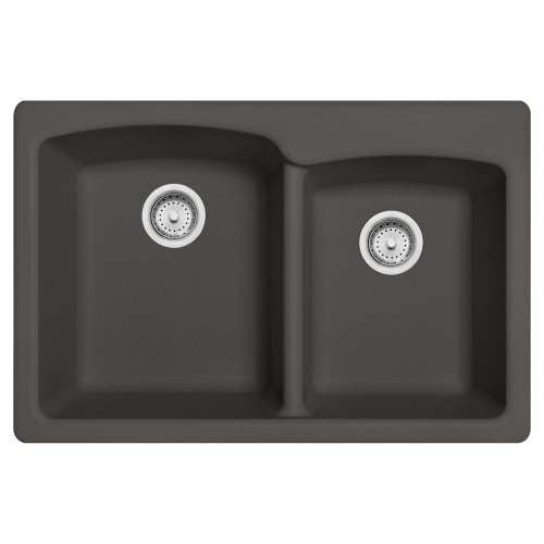 Franke Ellipse 33.0-In. X 22.0-In. Fragranite Dual Mount Double Bowl Kitchen Sink In Slate Grey