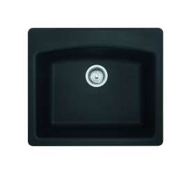 Franke Ellipse 25.0-In. X 22.0-In. Onyx Fragranite Dual Mount Single Bowl Kitchen Sink - Esox25229-1
