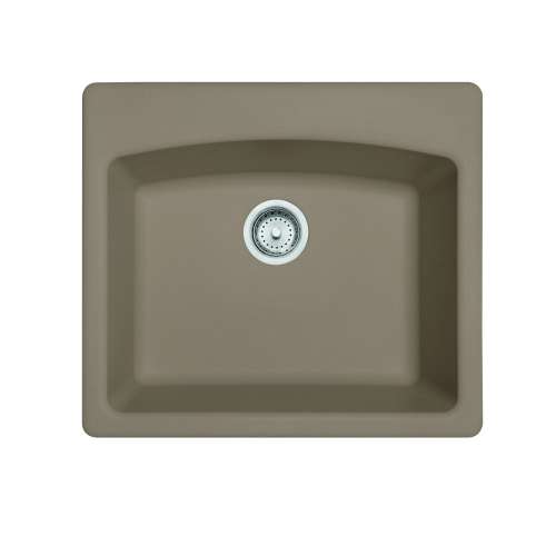 Franke Ellipse 25.0-In. X 22.0-In. Oyster Fragranite Dual Mount Single Bowl Kitchen Sink - Esoy25229-1