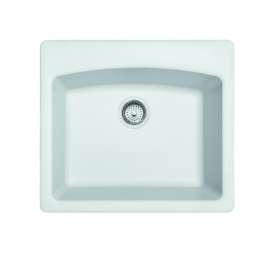 Franke Ellipse 25.0-In. X 22.0-In. Polar White Fragranite Dual Mount Single Bowl Kitchen Sink - Espw25229-1