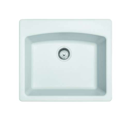 Franke Ellipse 25.0-In. X 22.0-In. Polar White Fragranite Dual Mount Single Bowl Kitchen Sink - Espw25229-1