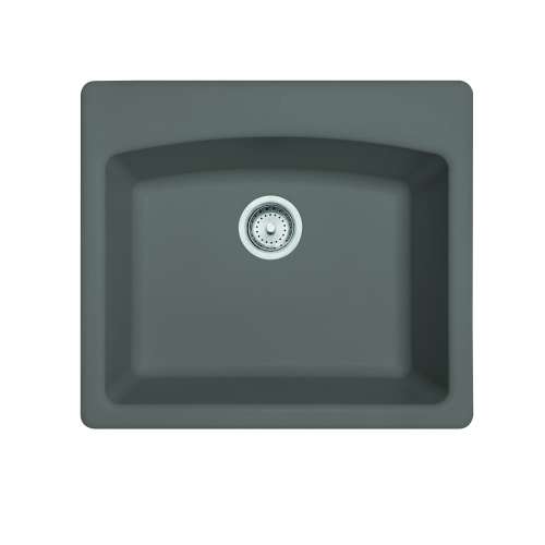 Franke Ellipse 25.0-In. X 22.0-In. Stone Grey Fragranite Dual Mount Single Bowl Kitchen Sink - Essh25229-1