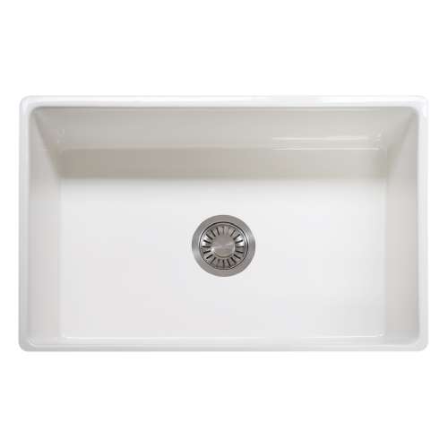 Franke Farm House 30-In. X 20-In. White Apron Front Single Bowl Fireclay Kitchen Sink - Fhk710-30Wh