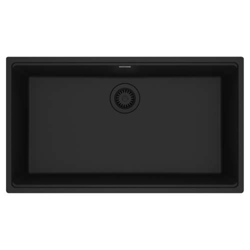 Franke Maris Undermount 33-In X 18.94-In Fragranite Single Bowl Kitchen Sink In Matte Black