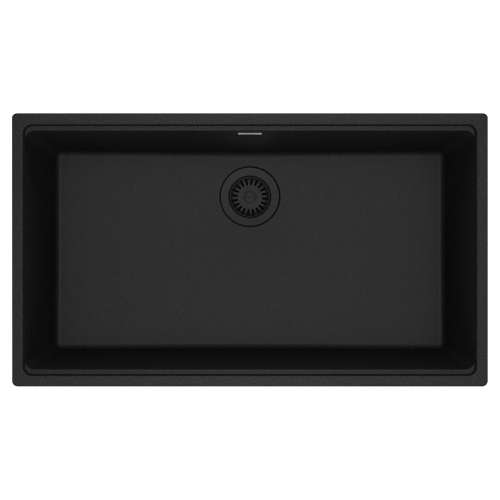 Franke Maris Undermount 33-In X 18.94-In Fragranite Single Bowl Kitchen Sink In Onyx