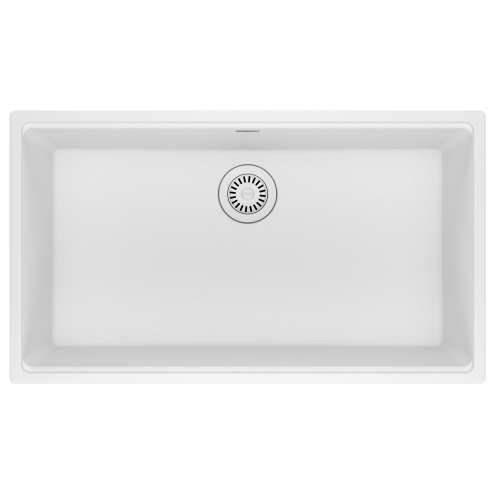 Franke Maris Undermount 33-In X 18.94-In Fragranite Single Bowl Kitchen Sink In Polar White