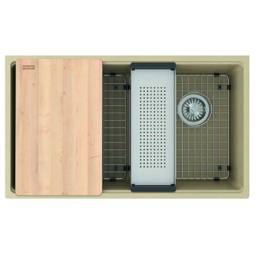 Franke Maris Undermount 33-In X 19.31-In Fragranite Single Bowl Workcenter Kitchen Sink