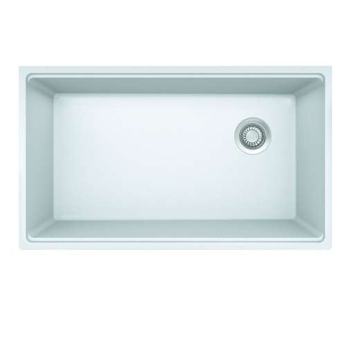 Franke Maris Undermount 33-In X 19.31-In Fragranite Single Bowl Kitchen Sink In Polar White