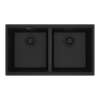 Franke Maris Undermount 31-In X 17.81-In Fragranite Double Bowl Kitchen Sink In Matte Black