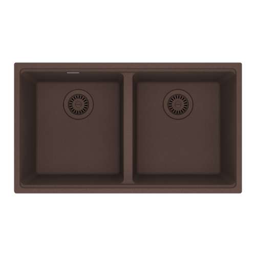 Franke Maris Undermount 31-In X 17.81-In Fragranite Double Bowl Kitchen Sink In Mocha