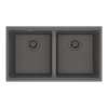Franke Maris Undermount 31-In X 17.81-In Fragranite Double Bowl Kitchen Sink In Stone Grey