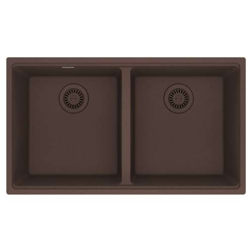 Franke Maris Undermount 33-In X 18.94-In Fragranite Double Bowl Kitchen Sink In Mocha