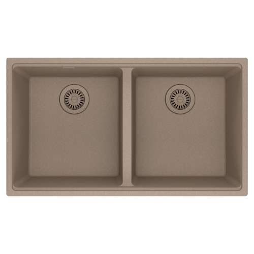 Franke Maris Undermount 33-In X 18.94-In Fragranite Double Bowl Kitchen Sink In Oyster