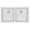 Franke Maris Undermount 33-In X 18.94-In Fragranite Double Bowl Kitchen Sink In Polar White
