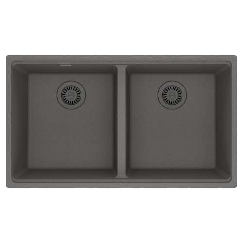 Franke Maris Undermount 33-In X 18.94-In Fragranite Double Bowl Kitchen Sink In Stone Grey