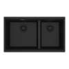 Franke Maris Undermount 31-In X 17.81-In Fragranite Double Bowl Kitchen Sink In Matte Black