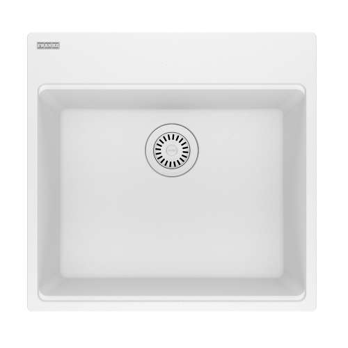 Franke Maris Dual Mount 21.6-In X 20.8-In Fragranite Single Bowl Kitchen Sink In Polar White