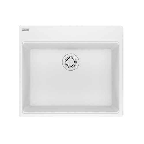 Franke Maris Dual Mount 25-In X 22-In Fragranite Dual Mount Single Bowl Laundry Sink In Polar White