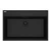 Franke Maris Dual Mount 31-In X 20.88-In Fragranite Single Bowl Kitchen Sink In Onyx