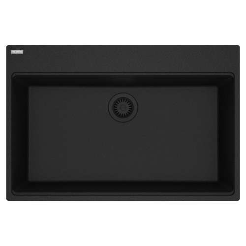 Franke Maris Dual Mount 33-In X 22-In Fragranite Single Bowl Kitchen Sink In Onyx