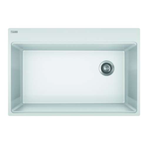 Franke Maris Dual Mount 33-In X 22-In Fragranite Single Bowl Kitchen Sink In Polar White