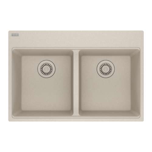 Franke Maris Dual Mount 31-In X 20.88-In Fragranite Double Bowl Kitchen Sink In Champagne