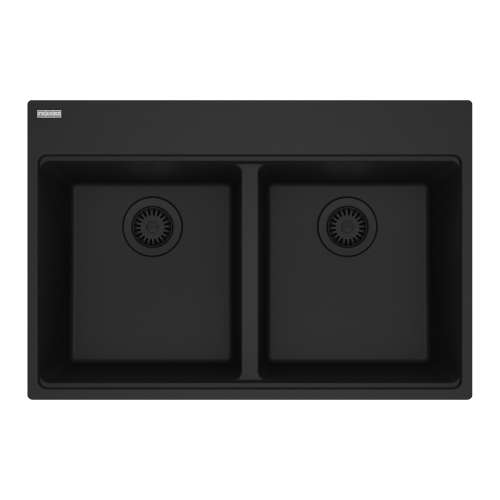Franke Maris Dual Mount 31-In X 20.88-In Fragranite Double Bowl Kitchen Sink In Matte Black