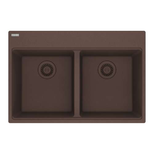 Franke Maris Dual Mount 31-In X 20.88-In Fragranite Double Bowl Kitchen Sink In Mocha