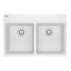 Franke Maris Dual Mount 31-In X 20.88-In Fragranite Double Bowl Kitchen Sink In Polar White