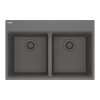 Franke Maris Dual Mount 31-In X 20.88-In Fragranite Double Bowl Kitchen Sink In Stone Grey