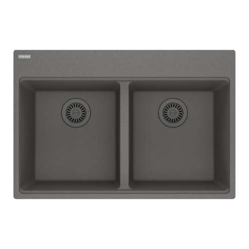Franke Maris Dual Mount 31-In X 20.88-In Fragranite Double Bowl Kitchen Sink In Stone Grey