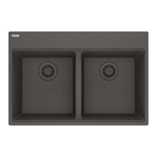 Franke Maris Dual Mount 31-In X 20.88-In Fragranite Double Bowl Kitchen Sink In Slate Grey