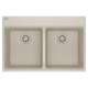 Franke Maris Dual Mount 33-In X 22-In Fragranite Double Bowl Kitchen Sink In Champagne