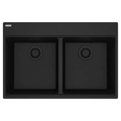 Franke Maris Dual Mount 33-In X 22-In Fragranite Double Bowl Kitchen Sink In Onyx