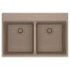 Franke Maris Dual Mount 33-In X 22-In Fragranite Double Bowl Kitchen Sink In Oyster