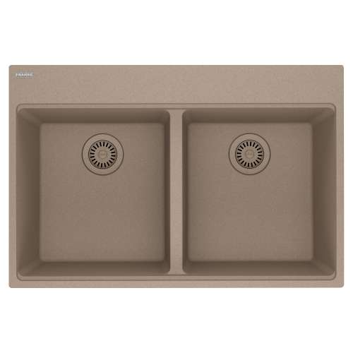 Franke Maris Dual Mount 33-In X 22-In Fragranite Double Bowl Kitchen Sink In Oyster