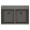 Franke Maris Dual Mount 33-In X 22-In Fragranite Double Bowl Kitchen Sink In Stone Grey