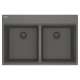 Franke Maris Dual Mount 33-In X 22-In Fragranite Double Bowl Kitchen Sink In Stone Grey