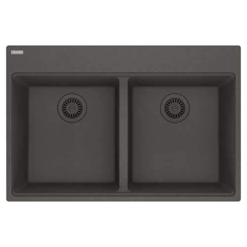 Franke Maris Dual Mount 33-In X 22-In Fragranite Double Bowl Kitchen Sink In Slate Grey