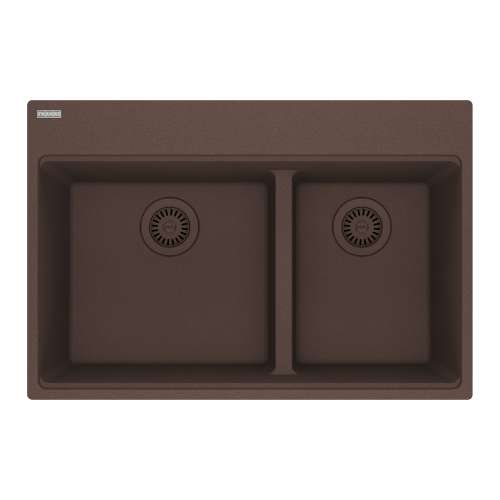 Franke Maris Dual Mount 31-In X 20.9-In Fragranite Double Bowl Kitchen Sink In Mocha