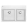 Franke Maris Dual Mount 31-In X 20.9-In Fragranite Double Bowl Kitchen Sink In Polar White