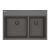 Franke Maris Dual Mount 31-In X 20.9-In Fragranite Double Bowl Kitchen Sink In Stone Grey