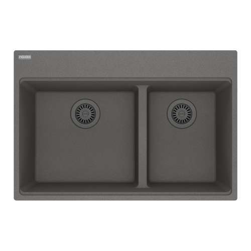 Franke Maris Dual Mount 31-In X 20.9-In Fragranite Double Bowl Kitchen Sink In Stone Grey