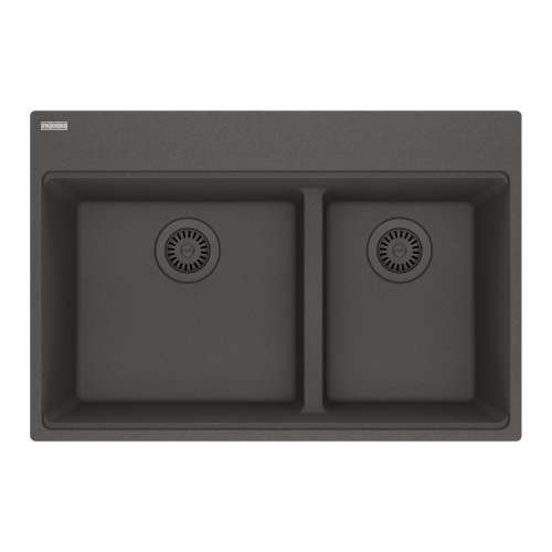Franke Maris Dual Mount 31-In X 20.9-In Fragranite Double Bowl Kitchen Sink In Slate Grey