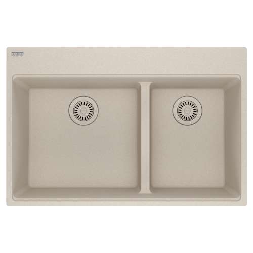 Franke Maris Dual Mount 33-In X 22-In Fragranite Double Bowl Kitchen Sink In Champagne